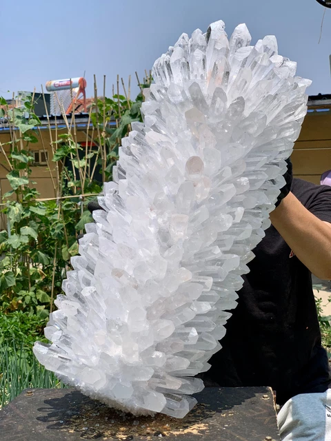 84.4LB New Find white Phantom Quartz Crystal Cluster Mineral Specimen Healing 3