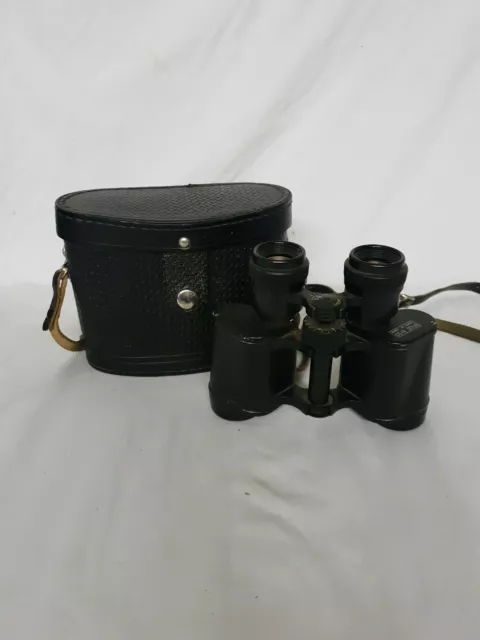 C4 Vintage Jumelles ZOMZ Fabriqué En USSR 8 x 30 Cuir Noir Étui Feutre Doublé #