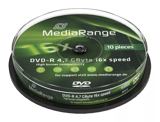 20 MediaRange DVD Rohlinge DVD-R 4,7 GB 16x fach