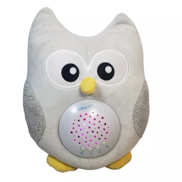 Bubzi Co Plush Soother Gray Owl Sound Machine Starlight Projector Night Light