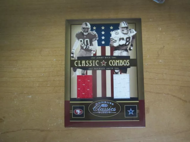 E. SMITH / M. IRVIN 2005 Donruss Classics Classic Combos Dual Jersey Card  08/75