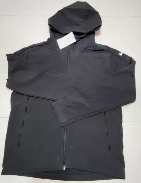 NIKE GOLF WOVEN Hooded Jacket Fleece Lined Black DR1543-010 Men's Sz ...