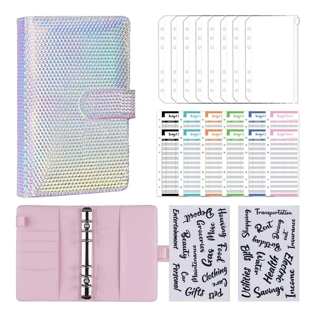 A6 Geld Budget Ringbuch, Budget Brieftaschenplaner mit Geldbeutel, Geldbeut J6K4