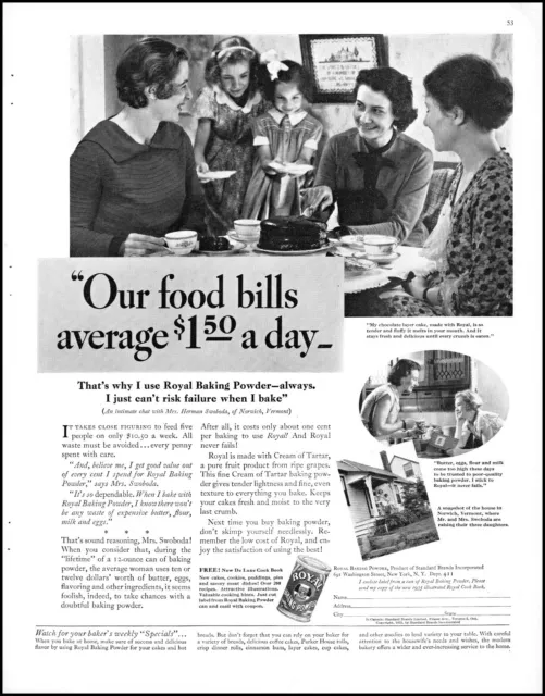 1935 Mrs Herman Swoboda Vermont Royal Baking Powder vintage photo print ad L71