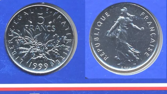 FDC : 5 francs semeuse 1999 neuve/scellée de coffret BU