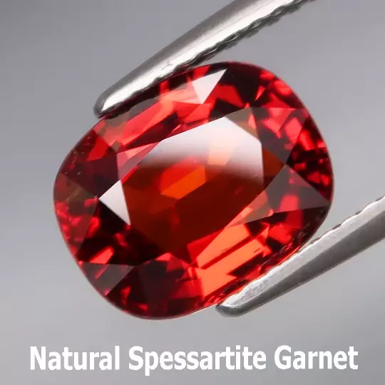 3.42Cts Natural Spessartite Garnet - Mandarin Orange Red Gem Amazing Collection!