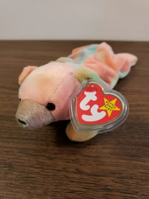 TY Beanie Baby SAMMY the Tye Dye Bear MWMT Bean Bag Plush Style