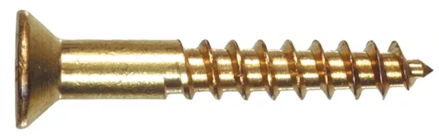 Hillman 385660 Brass Coarse Thread Flat Head Phillips Wood Screws No.6 x 1 L in.