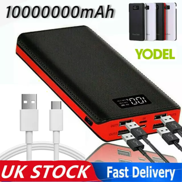 10000000mAh Portable Power Bank 4 USB Charger Battery Pack for Mobile Phone UK