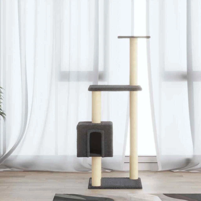 Arbre à chat avec griffoirs en sisal Gris foncé 104 cm