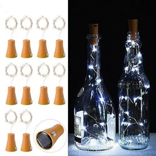 8-20 LED Solar Weinflasche Kork String Light Nacht Fairy Party Licht Lampe A++++