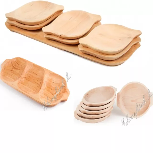 Holz Grillteller,Servierplatte,Holzteller,Tapas,Schälchen Platte Buffet set