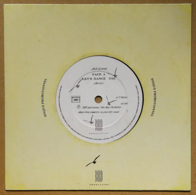 Single 45 T Promo - Jack Lorens - Let's Dance/Instrumental - Bird Production 89