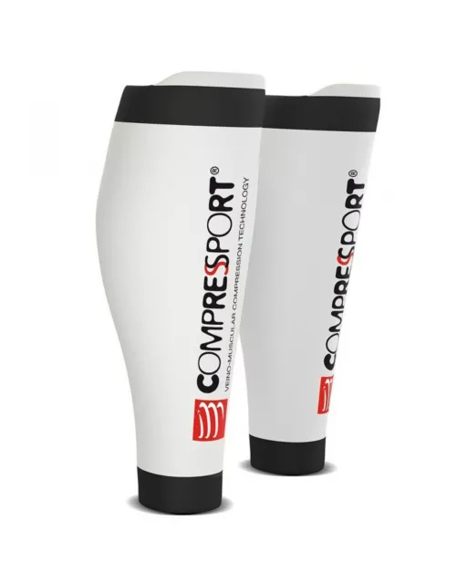 Compressport Calf R2 V2 Gambaletti a Compressione, White