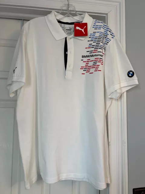 Puma X Bmw Motorsport Graphic White Polo Shirt Size : Xl