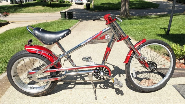 Schwinn Occ Orange County Chopper Bicycle 24" Adult Stingray Chrome & Red Schwinn Occ Orange County Chopper Bicycle 24" Adult Stingray Chrome & Red