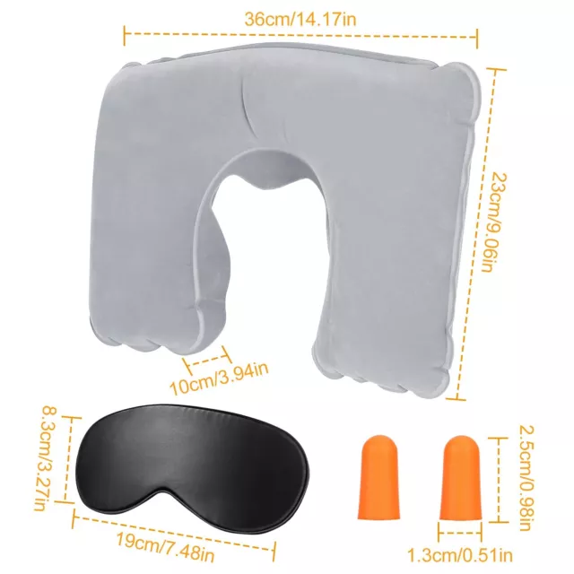 U Shaped Pillow Portable Travel Office Pillow Inflatable Cushion Neck Support US 5