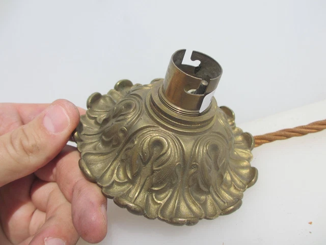 Vintage Brass Ceiling Bracket Hanger Light Hook Rose Antique Old Rococo Mount