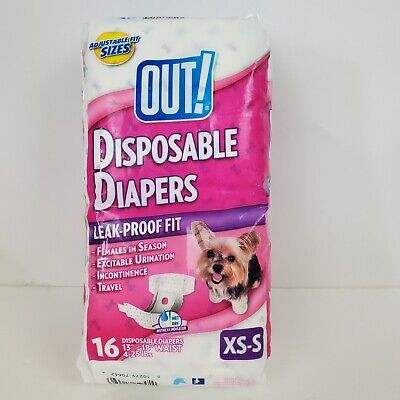 OUT! Pet Care Disposable Female Dog Diapers | Absorbent with Leak Proof Fit |