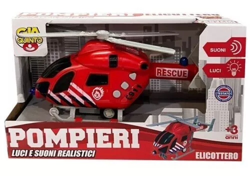 Elicottero Pompieri Con Luci E Suoni Gioco Giocattolo Bambini sar