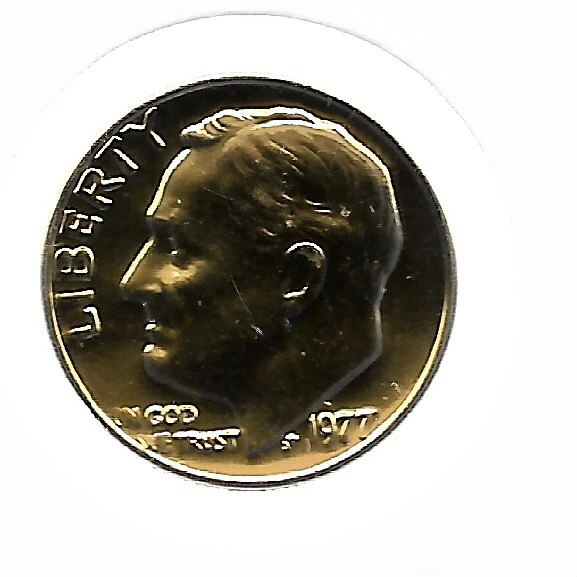 Rare Old Vintage US 1977 Liberty Roosevelt Dime Collection Coin Gold Plate LOT3