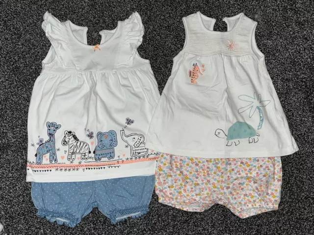 Baby Girls Summer Shorts & Tops Outfits Bundle 12-18 Months 1-1.5 Years