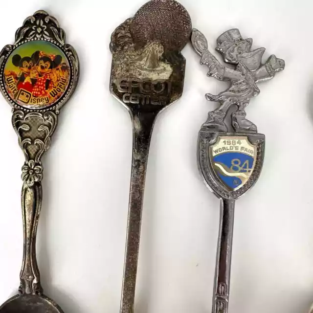 Lot of 37 souvenir spoons Disney Worlds Fair circus  US states Europe