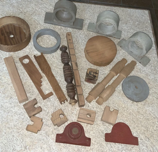 Antique Wood Mold Foundry Patterns & Salvage Pcs Lot of 23