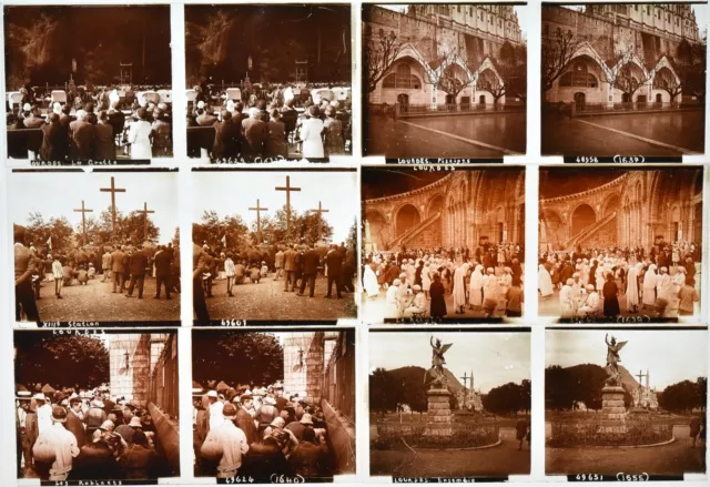 Set Of 6 Views Stereo Format 2 3/8x5 1/8in Views Lourdes