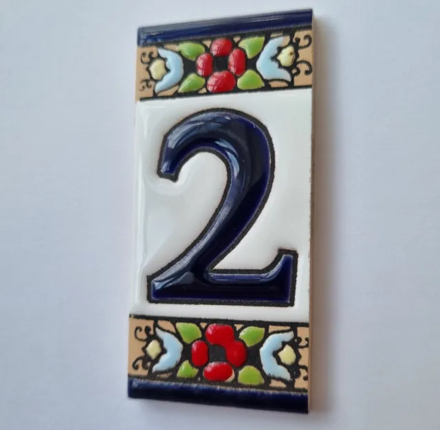Ceramic Tiles with Spanish Mini-Cherry Design featuring Letters Numbers & Frames 2