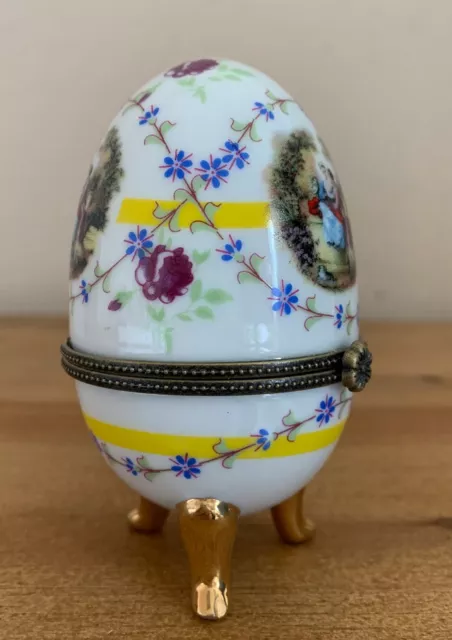 Limoges Porzellan Ei Ostern Schmuckdose Landhaus Romantik H10cm