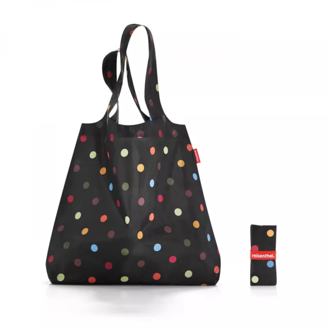 Reisenthel Mini Maxi Shopper Dots Einkaufstasche Beutel faltbar waschbar schwarz