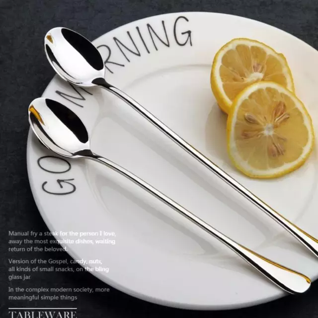 1pc Long Handle Spoon Stainless Steel Stirring Mixing Coffee Ice Cream Tea P4