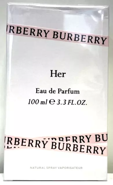 Burberry Her Eau de Parfum 100ml. 3.3 oz Spray New Sealed