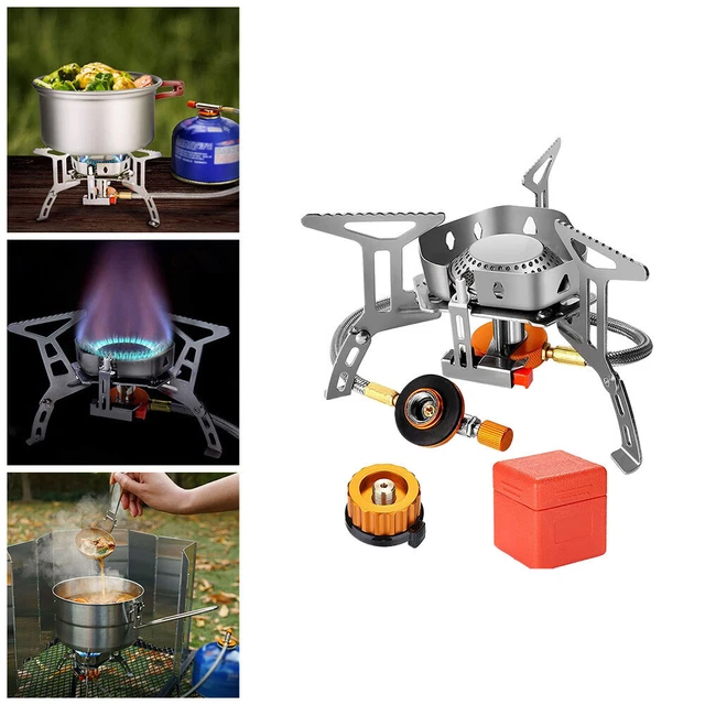 3500W Gaskocher Gasherd BrennerSet Faltbarer für Outdoor Camping Hiking Picknick