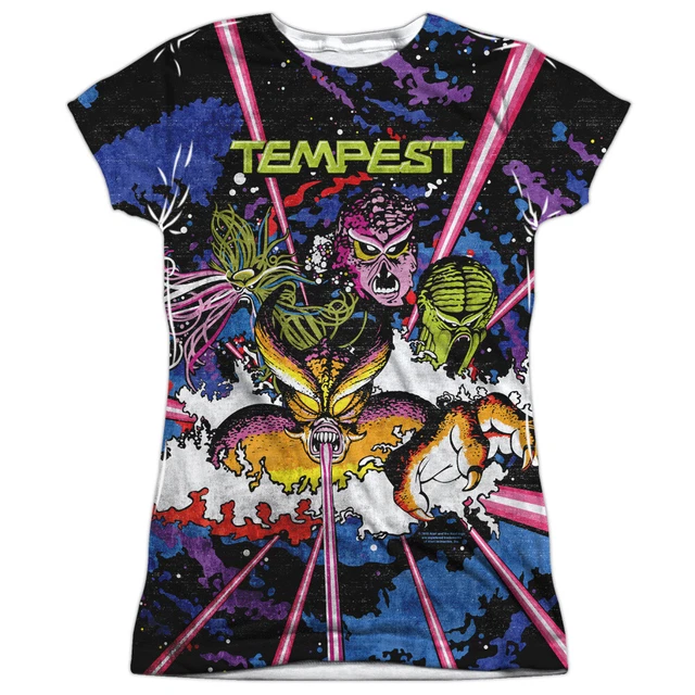 Atari "Tempest Key Art" Girl's Junior Dye Sublimation Babydoll Tee
