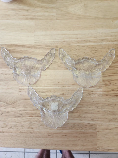 Set of 3 Vintage Glass Drapery Curtain Tie Back Holders