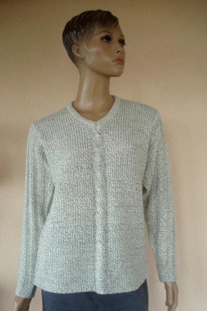 Pull Tunique Torsade Twed Blanc / Gris + Kado Jupe Noire /Grise T L T 42/44 Neuf