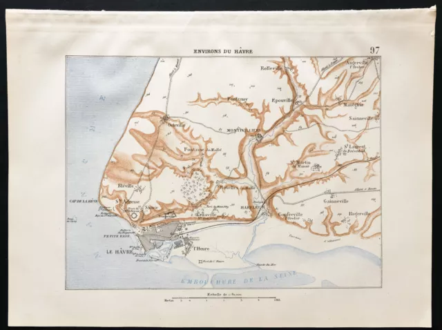 1880 - Carte ancienne des environs du Hâvre