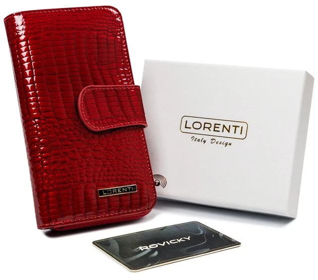 Portefeuille vertical en cuir verni à motif animalier pour femme - Lorenti
