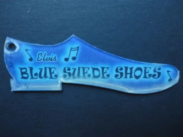 Elvis Pinball Machine Blue Suede Shoes Plastic Key Chain
