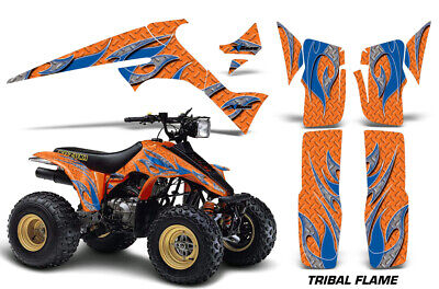 AMRRACING Polaris Outlaw 90 All Years Full Custom ATV Graphics Decal Kit Tribal Flames Pink White 