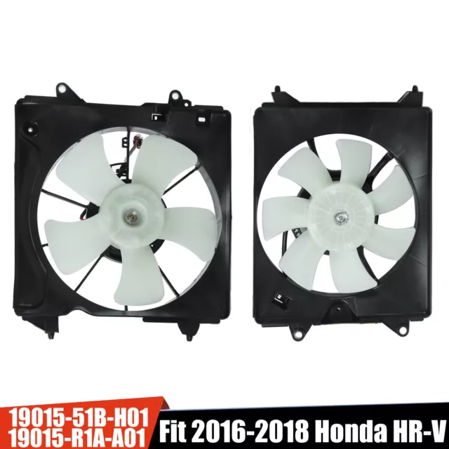 Radiator Condenser Cooling Fan Assembly For 2016-2018 Honda HR-V 19015-51B-H01