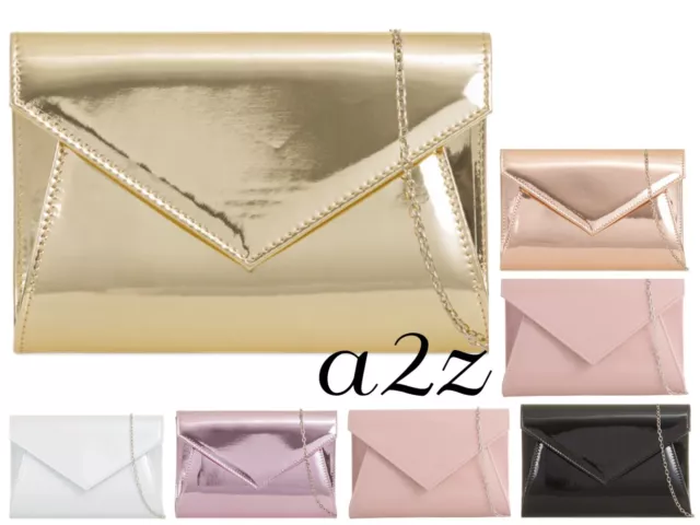 Women's Patent Leather Shiny Envelope Handbag Clutch Bag Party Prom Wedding