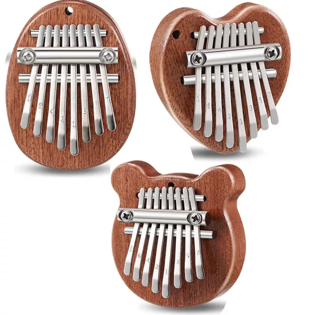 3 Pack Portable 8 Keys Finger Thumb Harp Kalimba Wooden Piano Musical Instrument