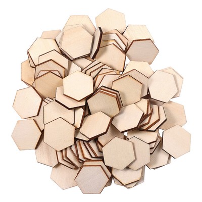 100 pz trucioli di legno a nido d'ape fette di legno ornamenti ritagli di legno incompiuti 