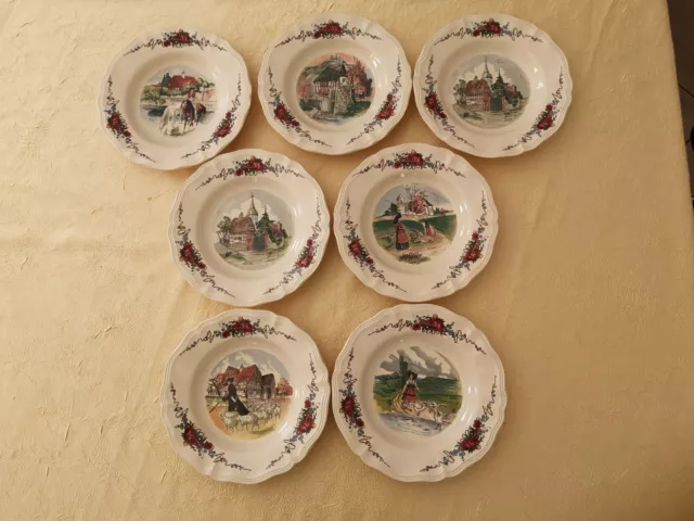 Lot de 7 assiettes creuses Sarreguemines Obernai