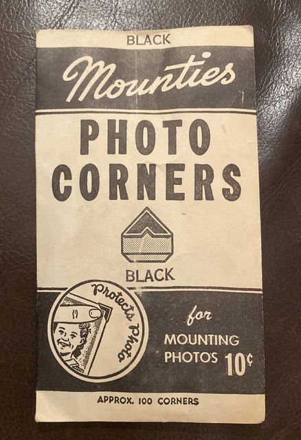 Nuevo Paquete De Colección Mounties Negro Foto Montaje Esquinas Aproximadamente 100 Piezas