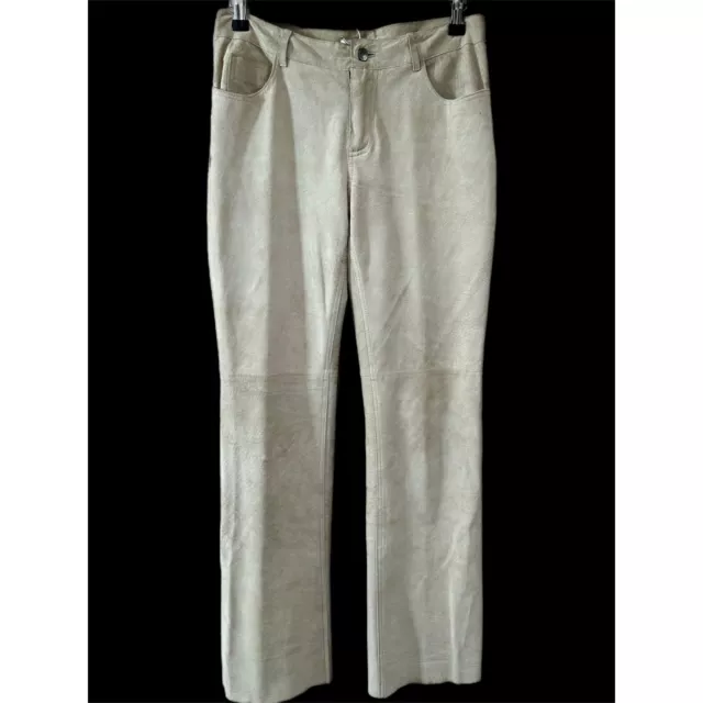 Hugo Buscati Women’s Size 6 Tan Suede Leather Pants Lined **READ**
