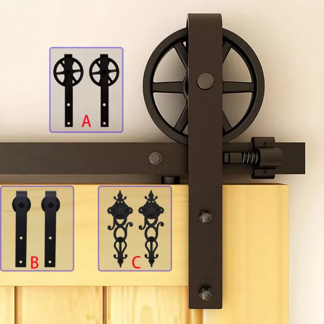 CCJH 4-20FT Sliding Barn Door Hardware Closet Track Kit for Single/Double Door